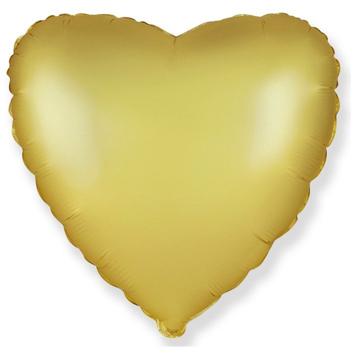 Шар фольгированный 18" «Золотой сатин», сердце