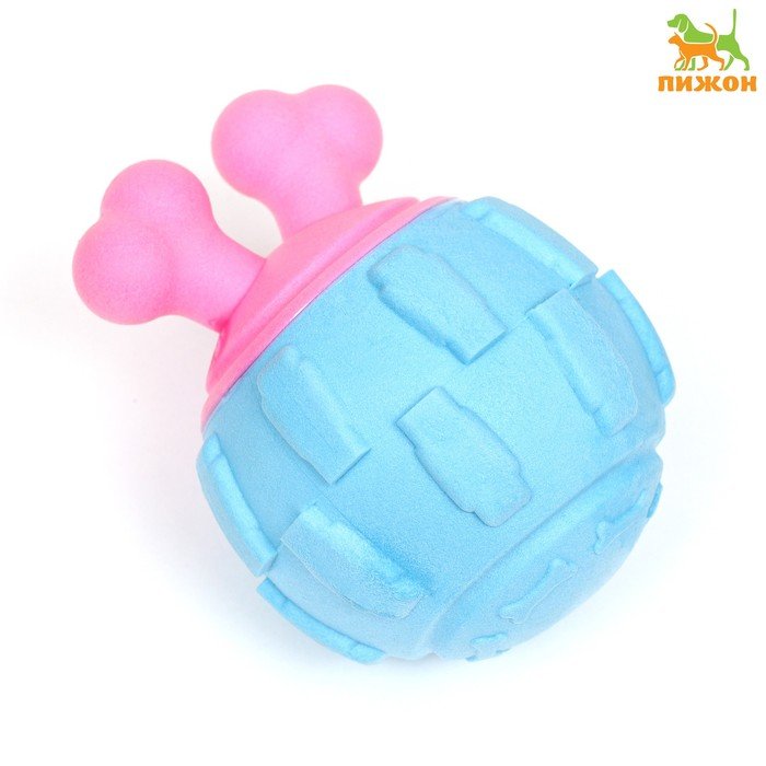 Игрушка для собак "Гиря", TPR, 11 см, голубая/розовая
