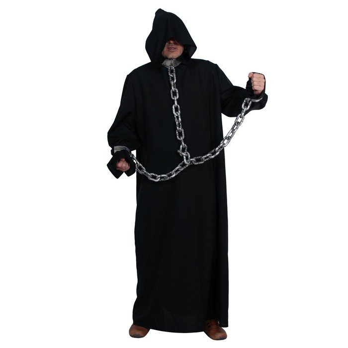 Карнавальный костюм «Призрак в кандалах», р. 52–54, рост 182 см, чёрный