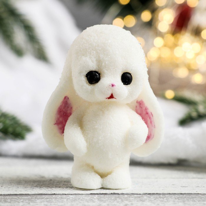 Фигурное мыло "Кролик Лютик" белый, 80гр, 4,5х6х8см