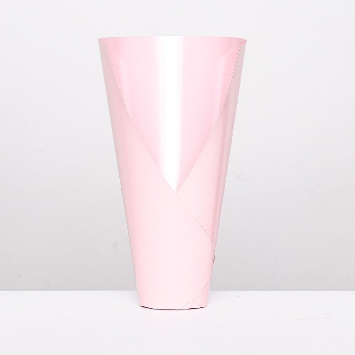 Конус флористический без дна, складной, розовый, 32х30см