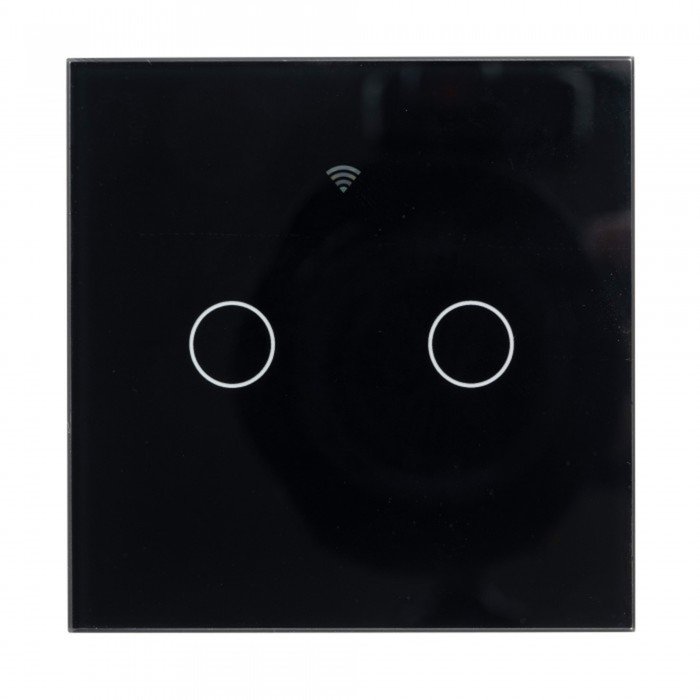 Выключатель Sibling Powerlite-WS2B, беспроводной, сенсорный, 2 клавиши, цвет чёрный