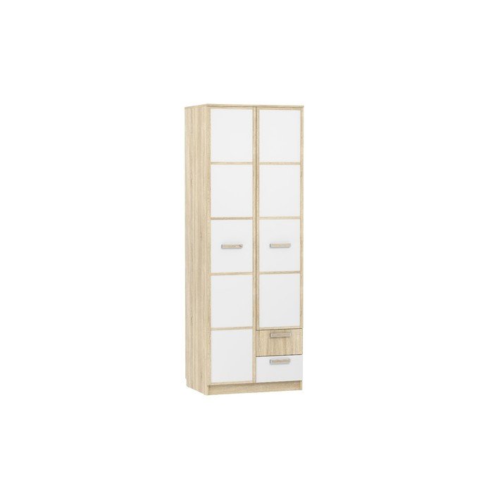 Шкаф для одежды с ящиками Фанк, 802х574х2256, Белый/Дуб сонома