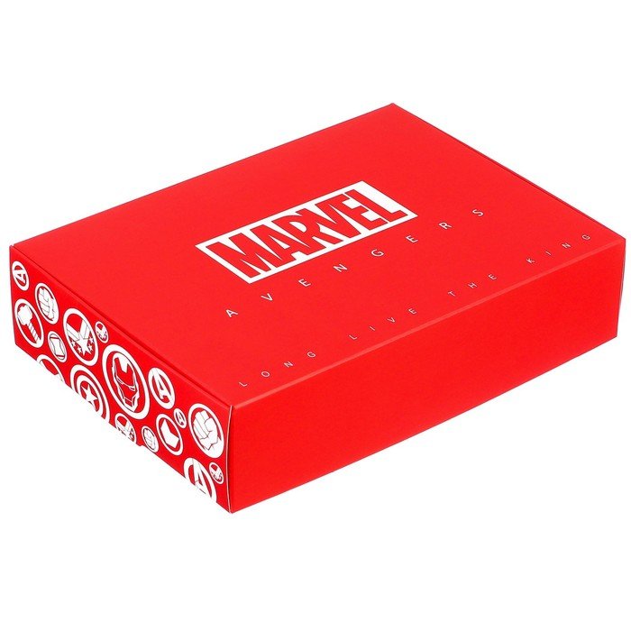 Коробка складная, красная, 21 х 15 х 5 см "MARVEL", Мстители