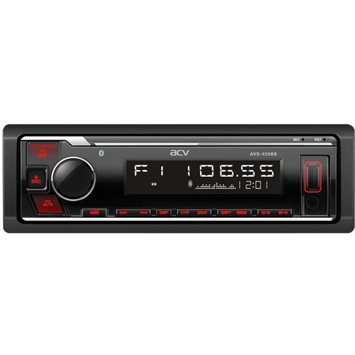 Автомагнитола ACV MP3/WMA AVS-920BR 50Wx4, BLUETOOTH, SD, USB, AUX, красная