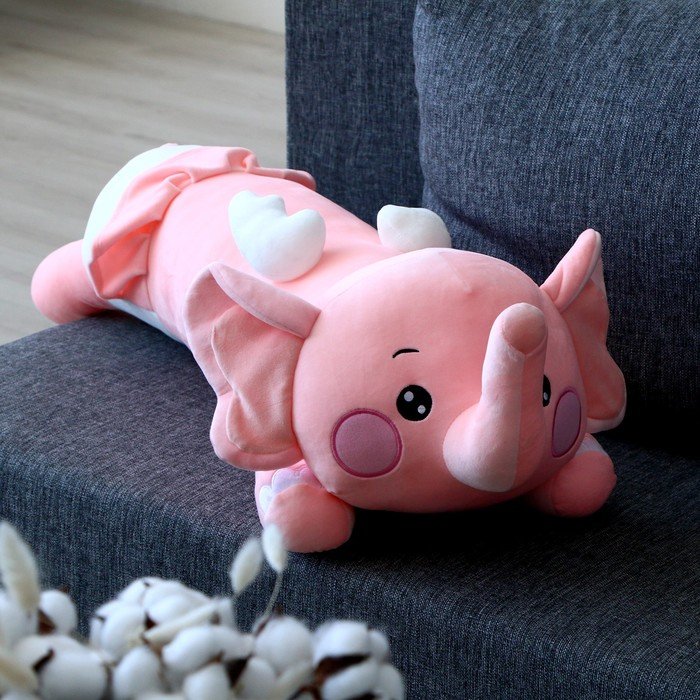 Мягкая игрушка-подушка «Слоник», 80 см, цвет розовый
