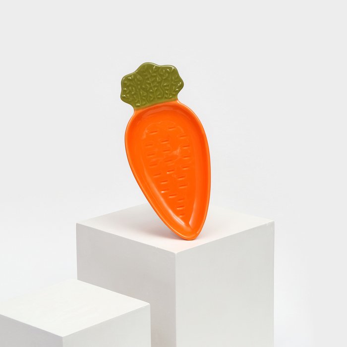 Тарелка керамическая "Морковь", плоская, оранжевая, 23 см, 1 сорт, Иран