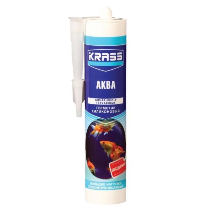 Герметик KRASS Aqua, силиконовый, для аквариума, черный, 300 мл
