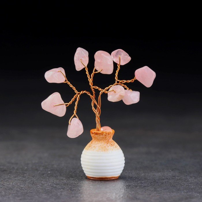 Сувенир "Дерево Любви. Розовый кварц", натуральный камень, 7 х 3 см