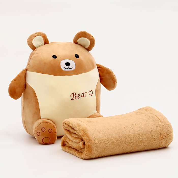 Мягкая игрушка «Медведь» с пледом, 35 см