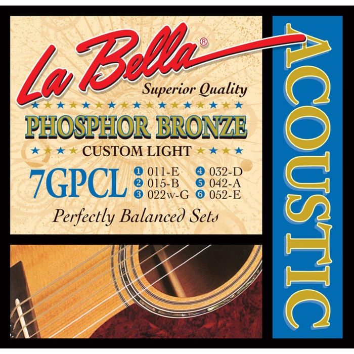 Струны для акустической гитары La Bella 7GPCL Custom Light