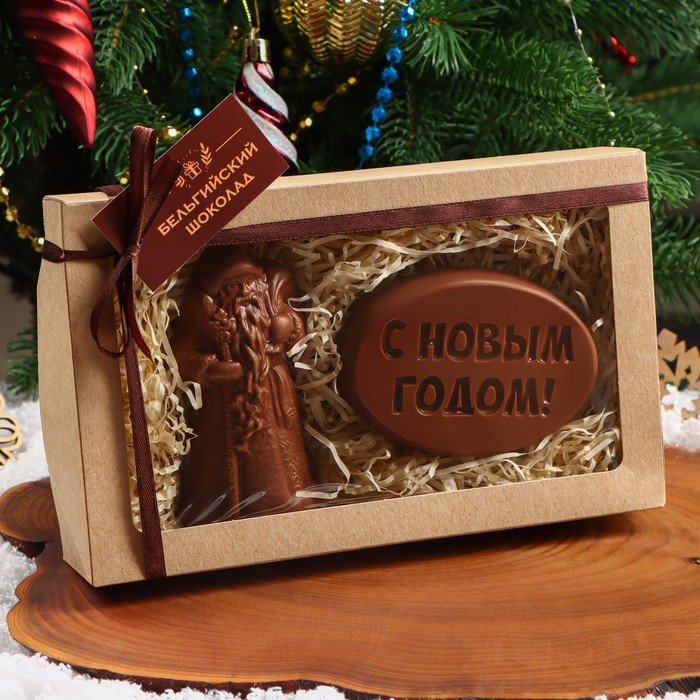 Шоколаднык фигурки "Дед Мороз и Новогодняя медаль"