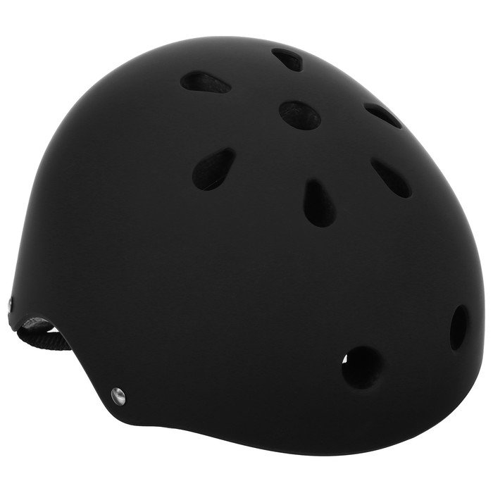 Шлем защитный детский, с регулировкой, обхват 55 см, цвет чёрный