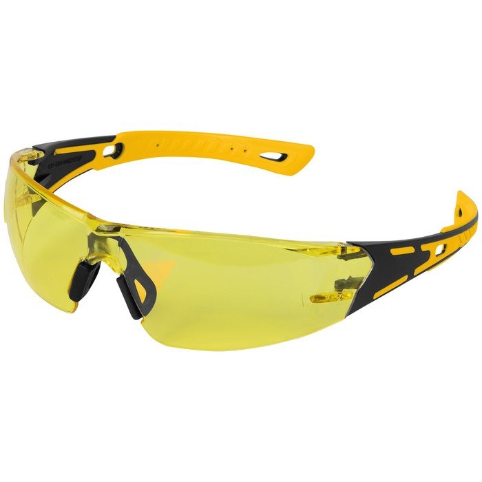 Очки защитные Denzel 89192, открытые, поликарбонатные, желтая линза, 2х комп. дужки