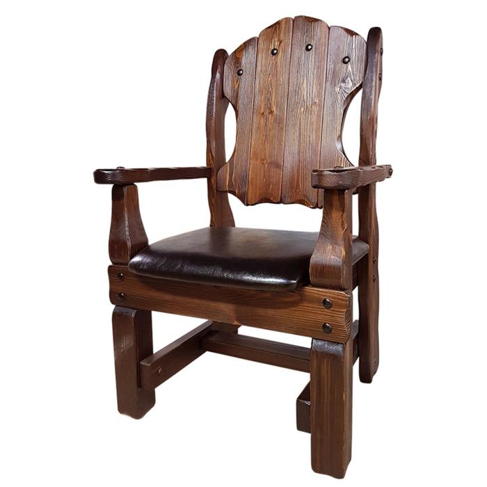 Кресло Добряк 71х62-117см кожзам хвоя старый орех