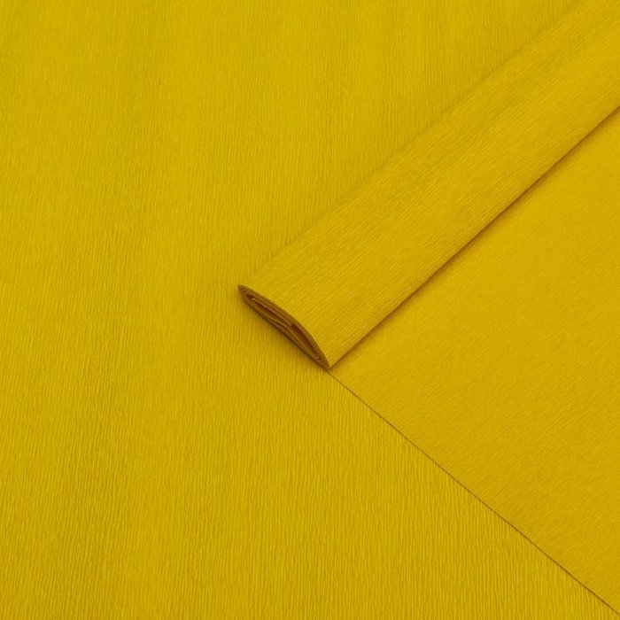 Бумага гофрированная 372 желтая,90 гр,50 см х 1,5 м
