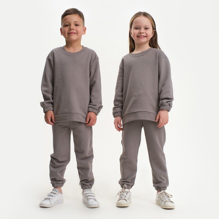 Костюм детский (свитшот, брюки) KAFTAN "Basic line", размер 30 (98-104), цвет серый