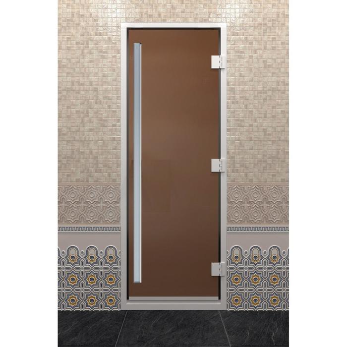 Дверь стеклянная «Хамам Престиж», размер коробки 190 × 70 см, правая, бронза матовая