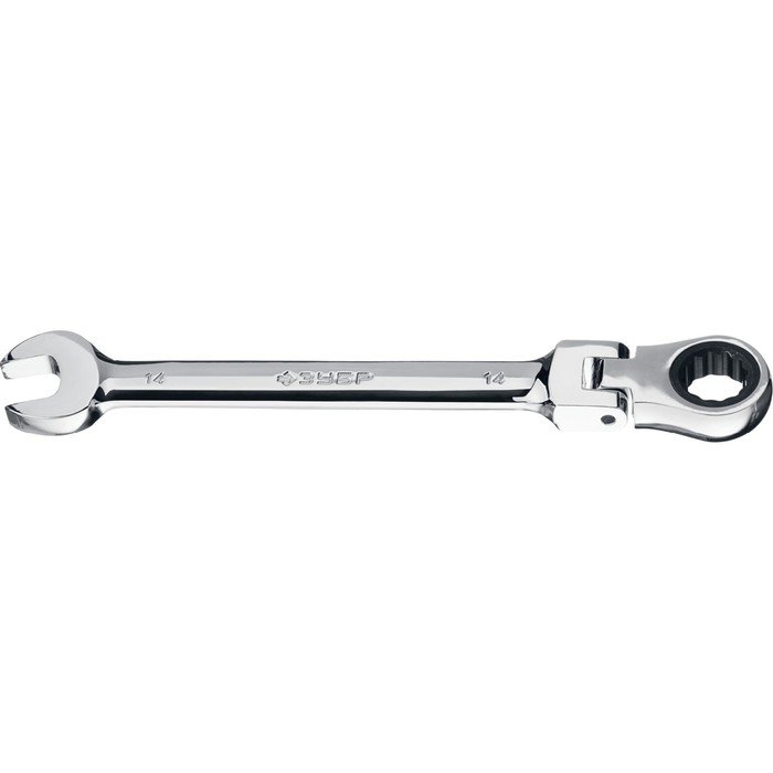 Ключ гаечный комбинированный трещоточный шарнирный ЗУБР 27101-14, 14 мм