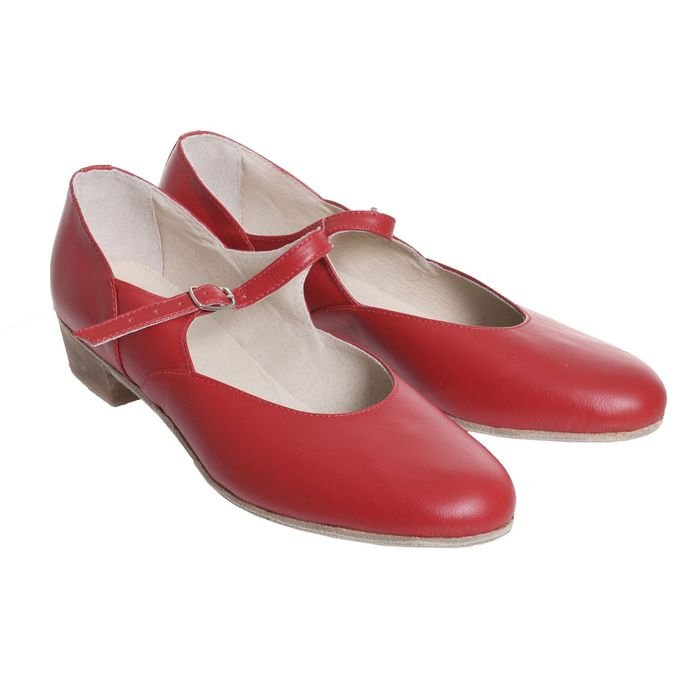Туфли народные женские, длина по стельке 23,5 см, цвет красный