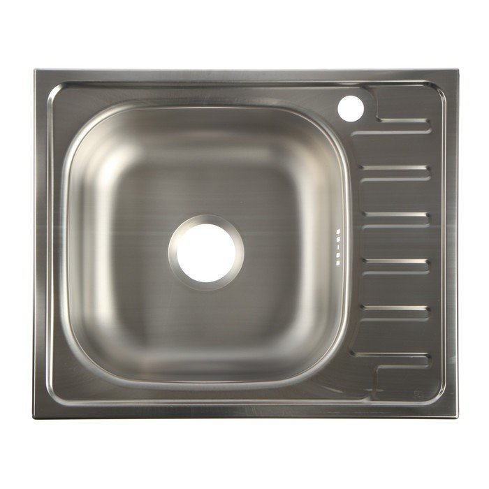 Мойка кухонная "Владикс", врезная, с сифоном, 58х48 см, левая, нержавеющая сталь 0.6 мм