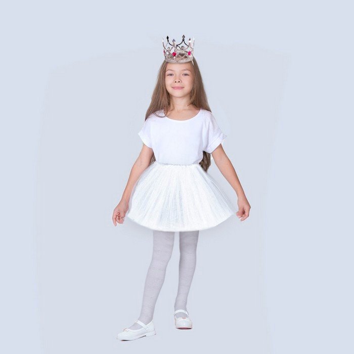Карнавальный набор "Королева", корона, юбка, цвет белый