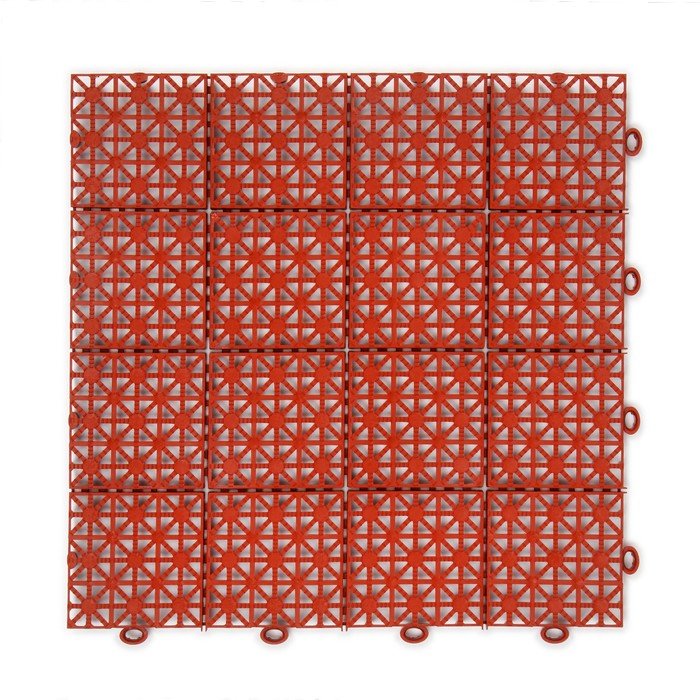 Модульное покрытие, 30 × 30 × 1,1 см, пластик, терракотовый, 1 шт.