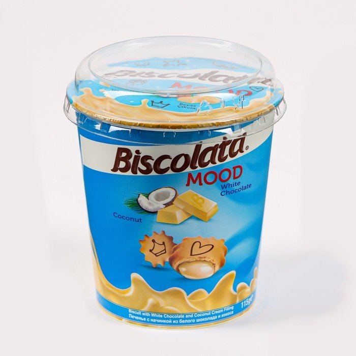 Печенье Biscolata Mood COCONUT с кокосовой начинкой, 115 г