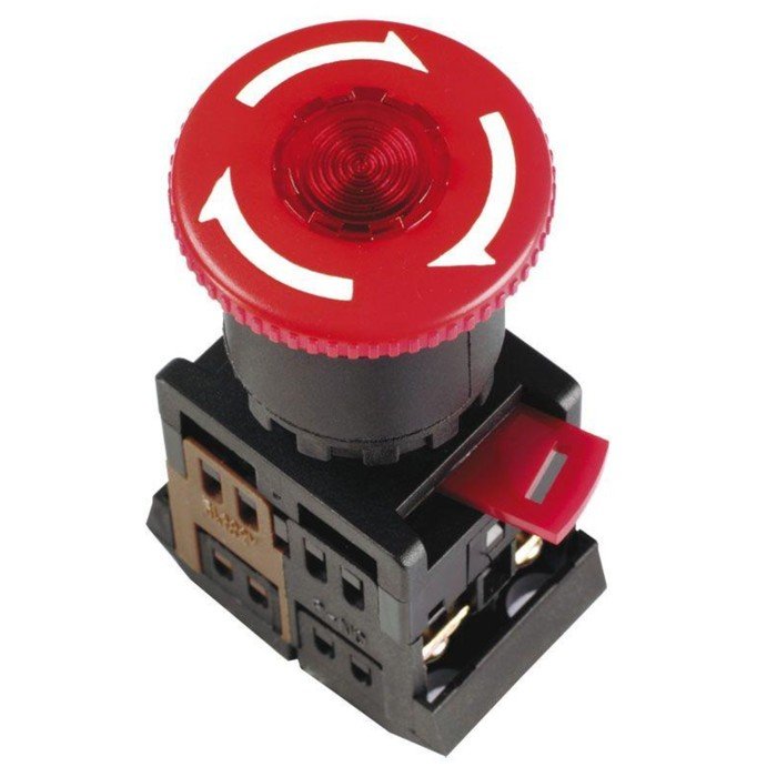 Кнопка IEK, ANE22 гр., цвет красный, 240 В, BBG40-ANE-K04