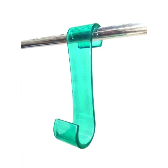Пластиковый S образный, крючок для ванной, цвет прозрачно-зеленый