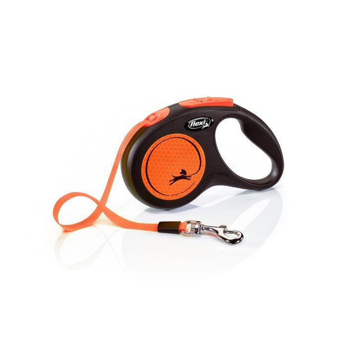 Рулетка Flexi Neon New S (до 15 кг) лента 5 м, оранжевая