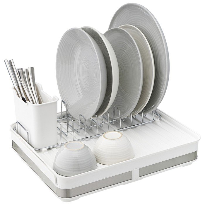 Сушилка для посуды Smart Solutions Atle, раздвижная большая, цвет белый