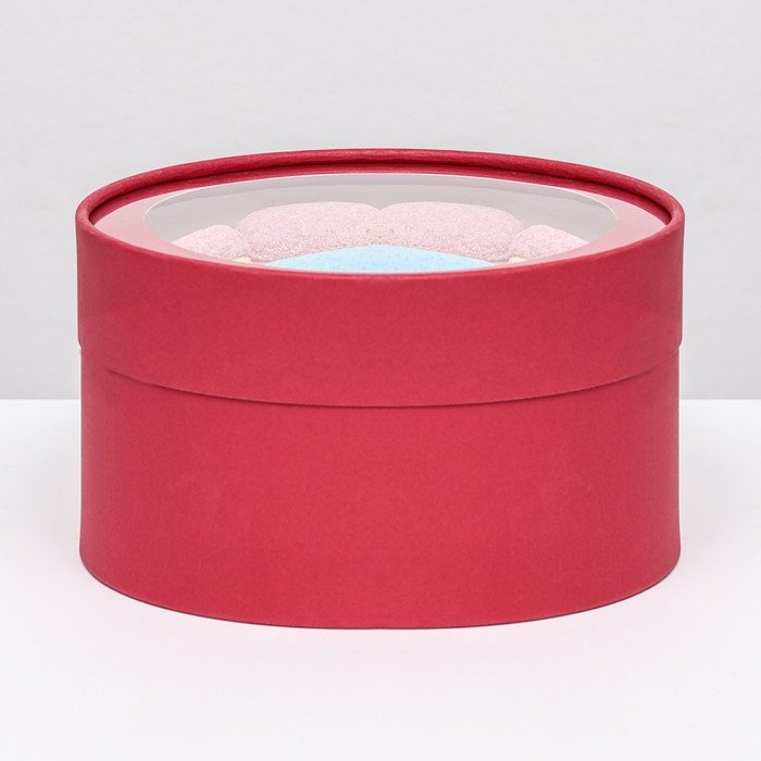 Подарочная коробка "Wewak" красный бархат, завальцованная с окном, 18 х 10 см