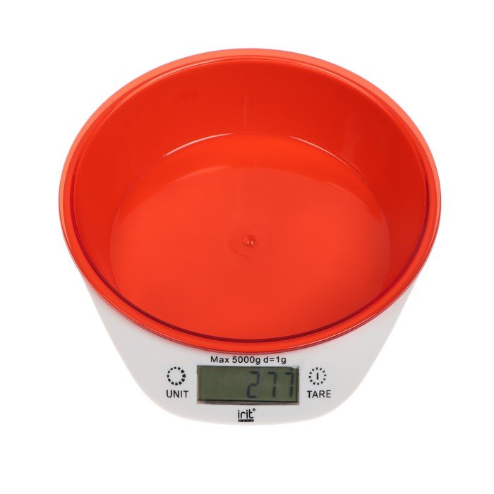 Весы кухонные Irit IR-7117, электронные, до 5 кг, красные
