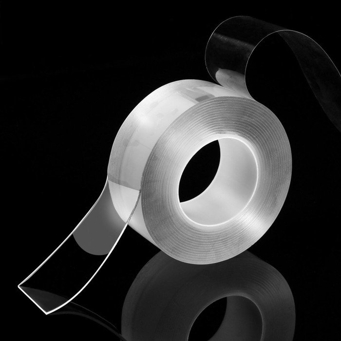 Клейкая нано лента TORSO, прозрачная, двусторонняя, акриловая 30 мм × 3 м
