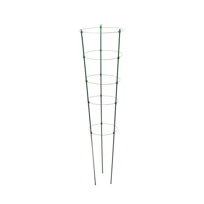 Кустодержатель, d = 32–30–28–26–24 см, h = 150 см, 5 колец, металл, зелёный, Greengo