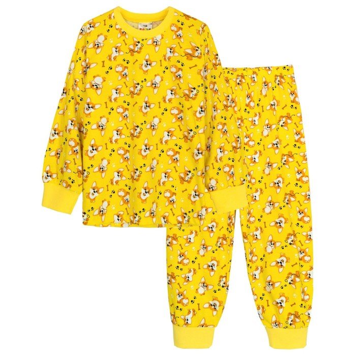 Пижама для девочки, рост 116 см, цвет жёлтый