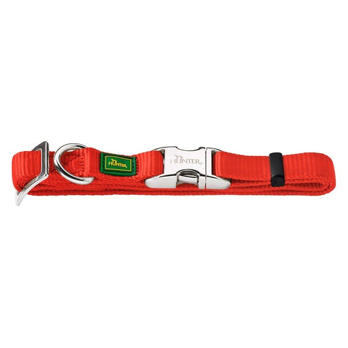 Ошейник нейлоновый для собак  Hunter ALU-Strong S, 30-45 см, с металлической застежкой, красный   15