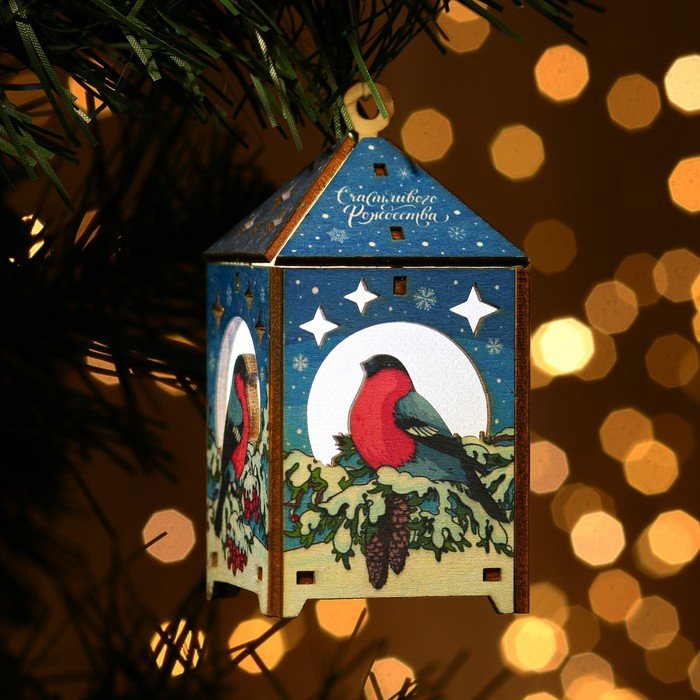 Настольный фонарик «Счастливого Рождества», 5 х 5 х 10 см.