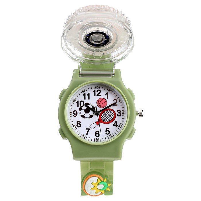 Часы наручные детские, "Спорт", d-3,5 см, ремешок силикон l-21,5 см, с подсветкой