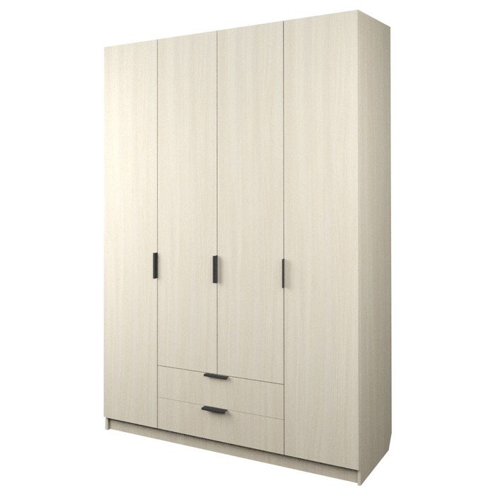Шкаф 4-х дверный «Экон», 1600×520×2300 мм, 2 ящика, цвет дуб молочный