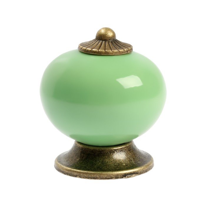 Ручка кнопка DOME Ceramics 003, керамическая, зеленая