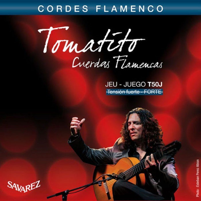 Комплект струн для классической гитарыT50J Flamenco Tomatitо сильное натяжение, посеребр