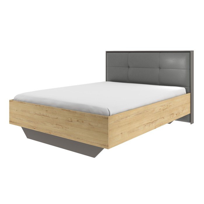 Кровать «Бруно», 1600×2000 мм, с ортопедической решеткой, цвет дуб вотан / серый графит