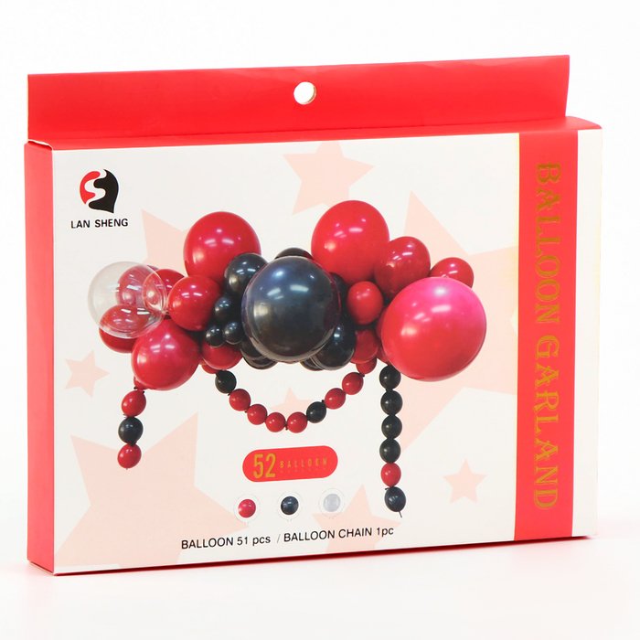 Набор для создания композиций из воздушных шаров, набор 52 шт., черный, бордо
