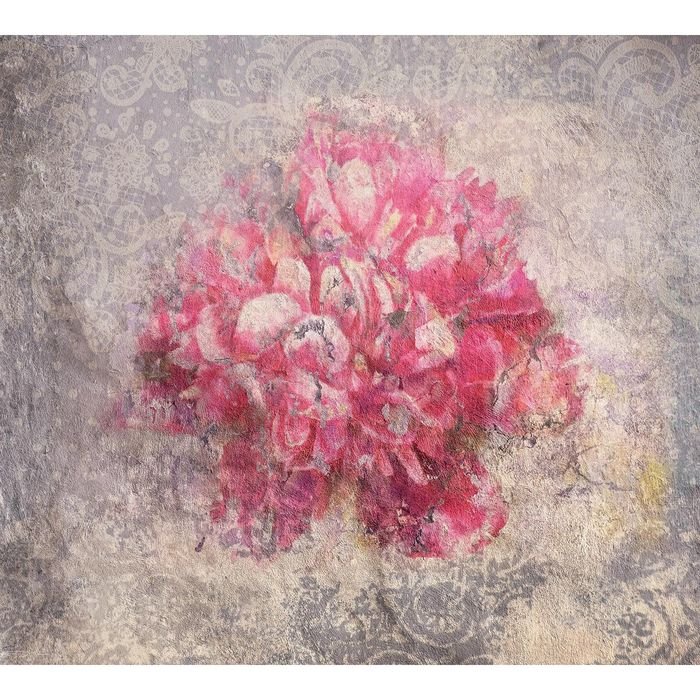 Фотообои "Красные цветы на бетонной стене" 6-А-630 (2 полотна), 300x270 см