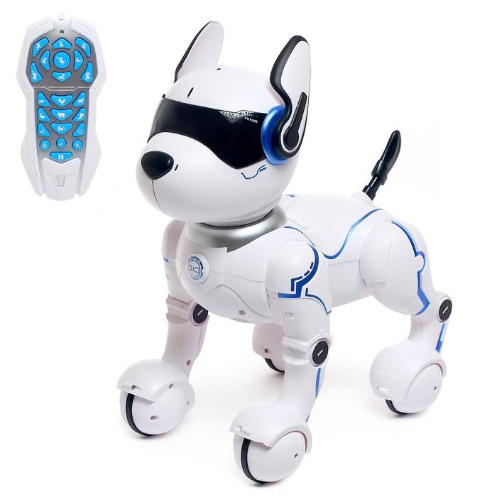 Робот собака «Фьючер» ZHORYA, на пульте управления, интерактивный: звук, свет, танцующий, музыкальный, на аккумуляторе