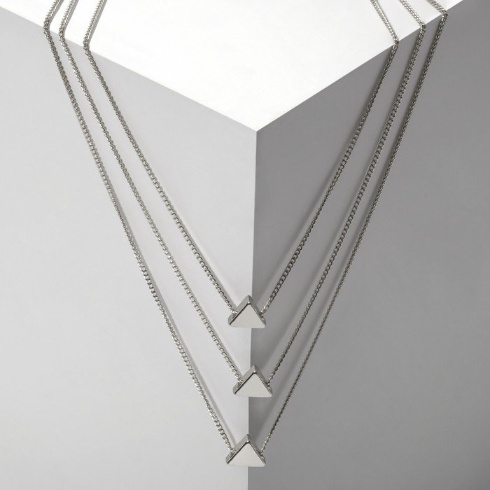 Кулон "Минимал" треугольник, цвет серебро, 45см