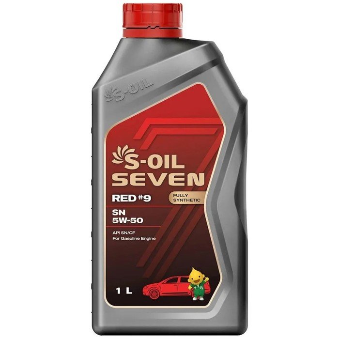 Автомобильное масло S-OIL 7 RED #9 SN 5W-50 синтетика, 1 л