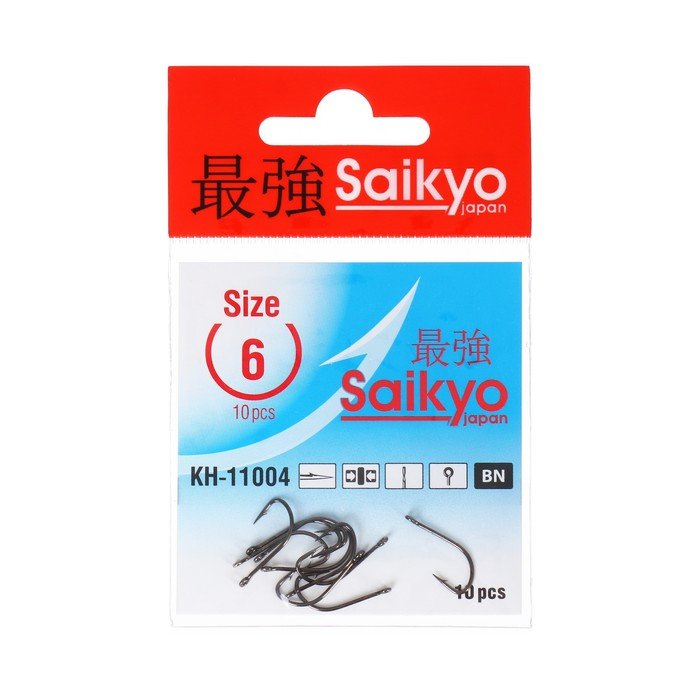 Крючки Saikyo KH-11004 Crystal BN № 6, 10 шт